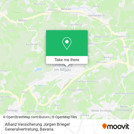 Карта Allianz Versicherung Jürgen Briegel Generalvertretung