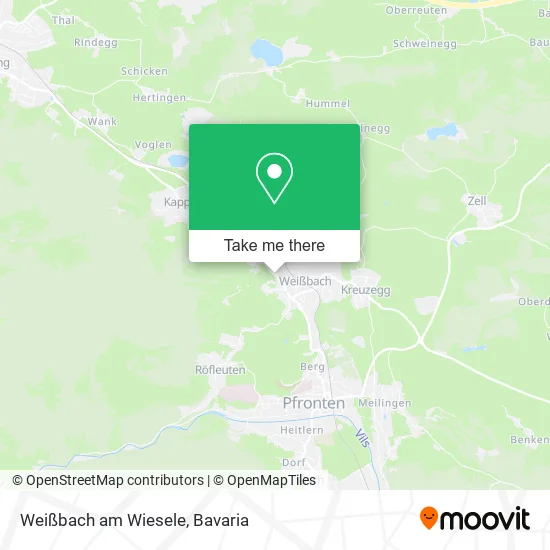 Карта Weißbach am Wiesele
