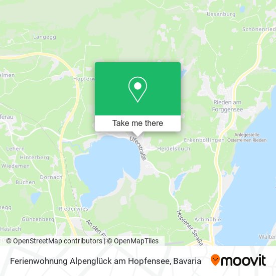 Ferienwohnung Alpenglück am Hopfensee map