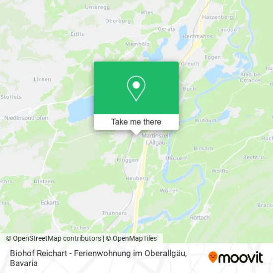 Карта Biohof Reichart - Ferienwohnung im Oberallgäu