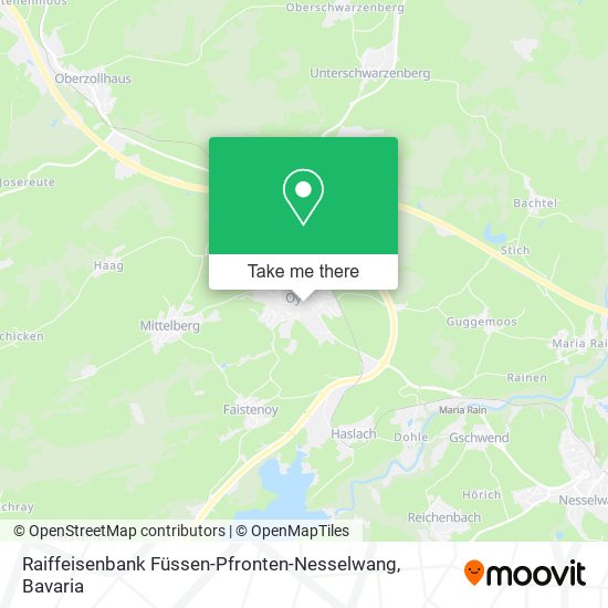 Raiffeisenbank Füssen-Pfronten-Nesselwang map