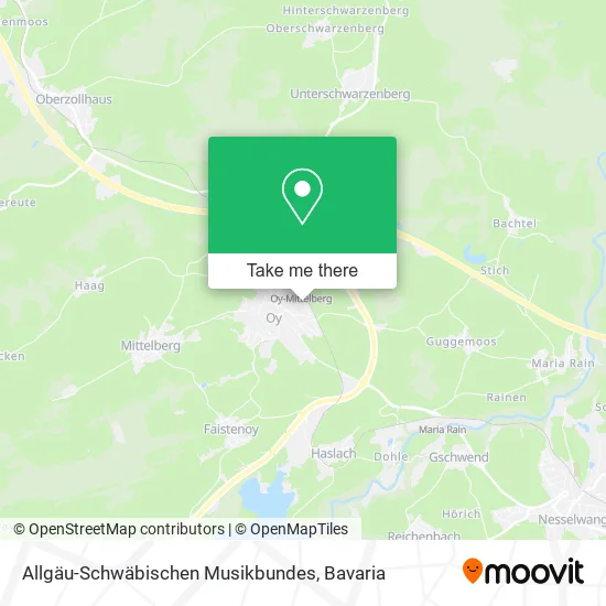 Карта Allgäu-Schwäbischen Musikbundes