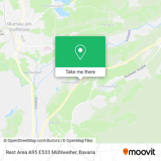 Карта Rest Area A95 E533 Mühlweiher