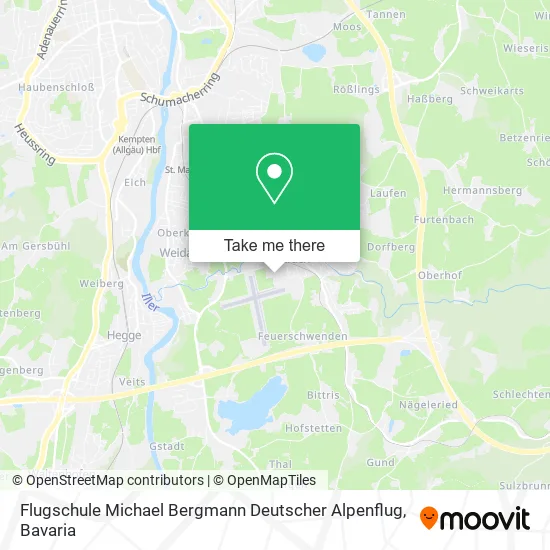 Карта Flugschule Michael Bergmann Deutscher Alpenflug