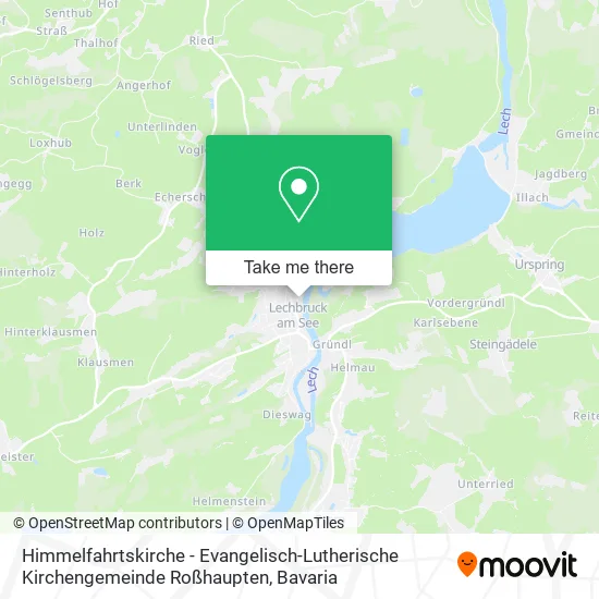 Карта Himmelfahrtskirche - Evangelisch-Lutherische Kirchengemeinde Roßhaupten