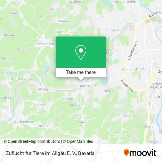 Zuflucht für Tiere im Allgäu E. V. map