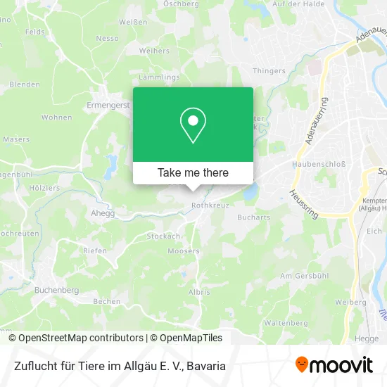 Карта Zuflucht für Tiere im Allgäu E. V.