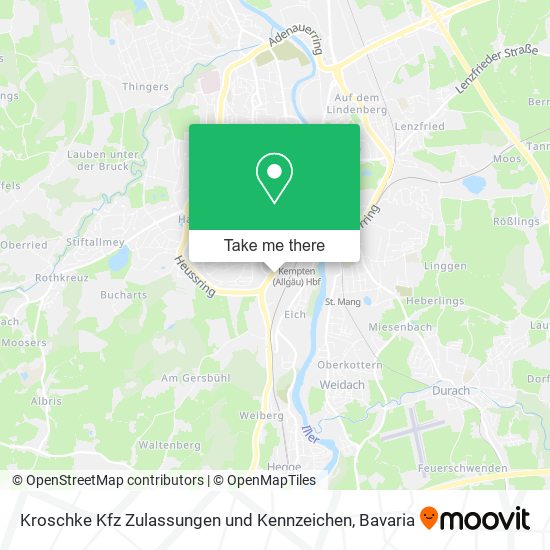 Kroschke Kfz Zulassungen und Kennzeichen map