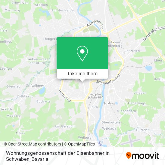 Wohnungsgenossenschaft der Eisenbahner in Schwaben map