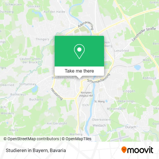 Карта Studieren in Bayern