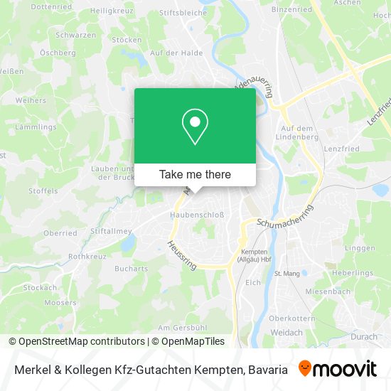 Merkel & Kollegen Kfz-Gutachten Kempten map