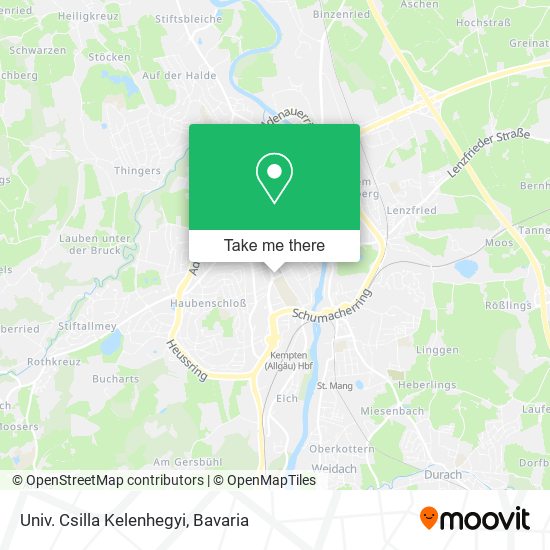 Univ. Csilla Kelenhegyi map