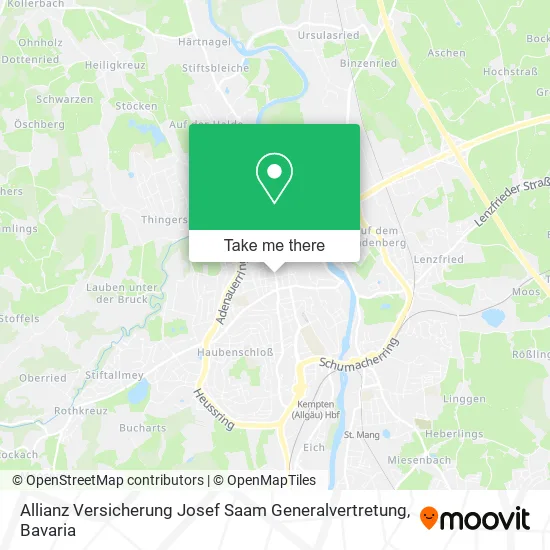 Карта Allianz Versicherung Josef Saam Generalvertretung