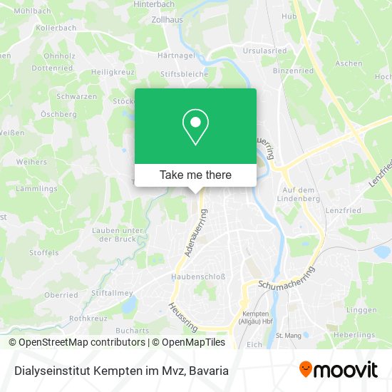 Dialyseinstitut Kempten im Mvz map