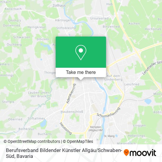 Berufsverband Bildender Künstler Allgäu / Schwaben-Süd map