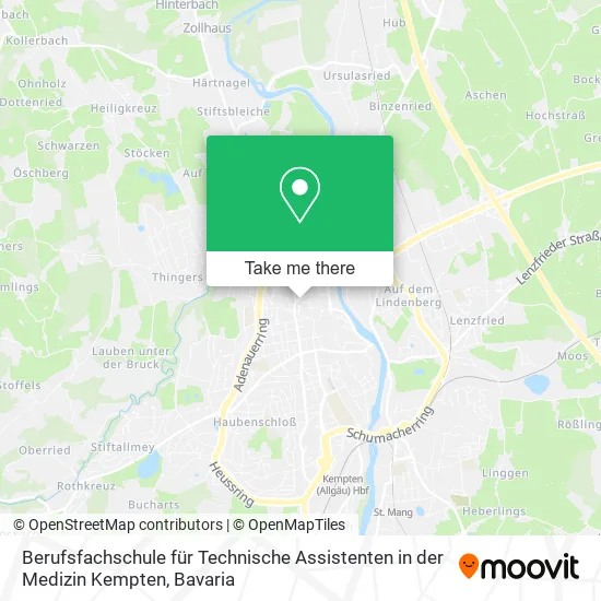 Карта Berufsfachschule für Technische Assistenten in der Medizin Kempten