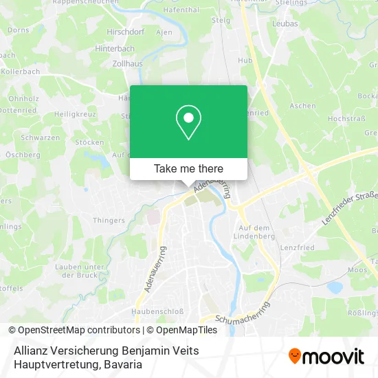 Карта Allianz Versicherung Benjamin Veits Hauptvertretung