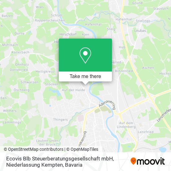 Карта Ecovis Blb Steuerberatungsgesellschaft mbH, Niederlassung Kempten