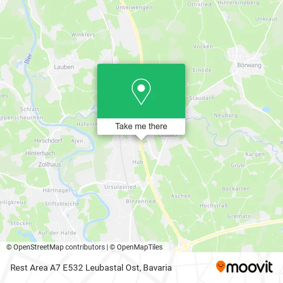 Карта Rest Area A7 E532 Leubastal Ost