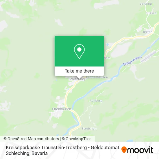 Карта Kreissparkasse Traunstein-Trostberg - Geldautomat Schleching