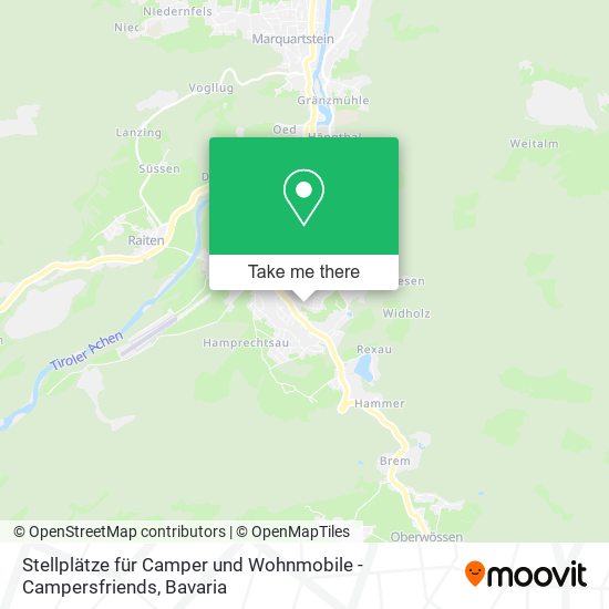 Stellplätze für Camper und Wohnmobile - Campersfriends map