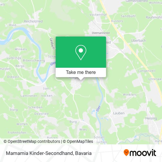 Mamamia Kinder-Secondhand map