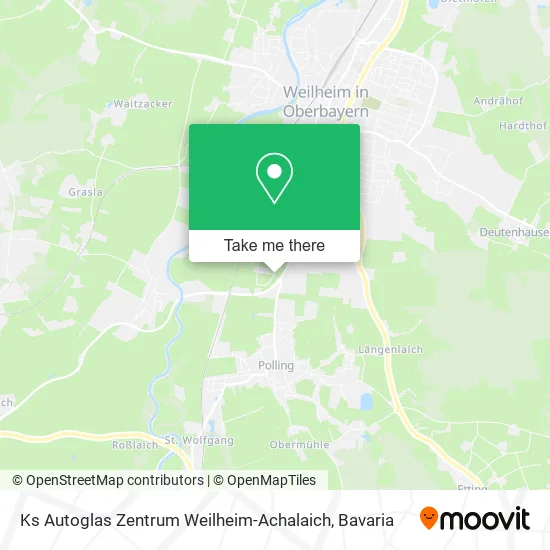Карта Ks Autoglas Zentrum Weilheim-Achalaich