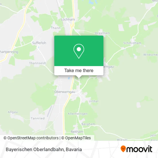 Карта Bayerischen Oberlandbahn