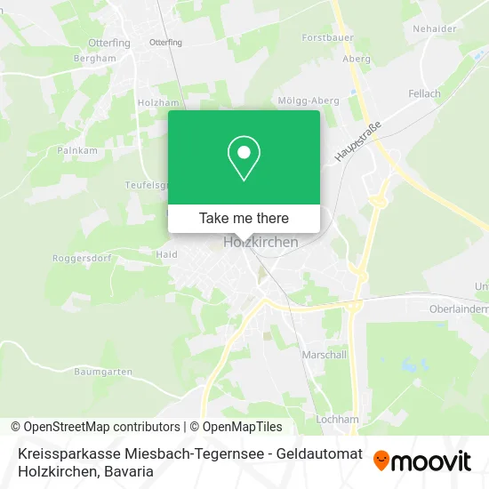 Карта Kreissparkasse Miesbach-Tegernsee - Geldautomat Holzkirchen