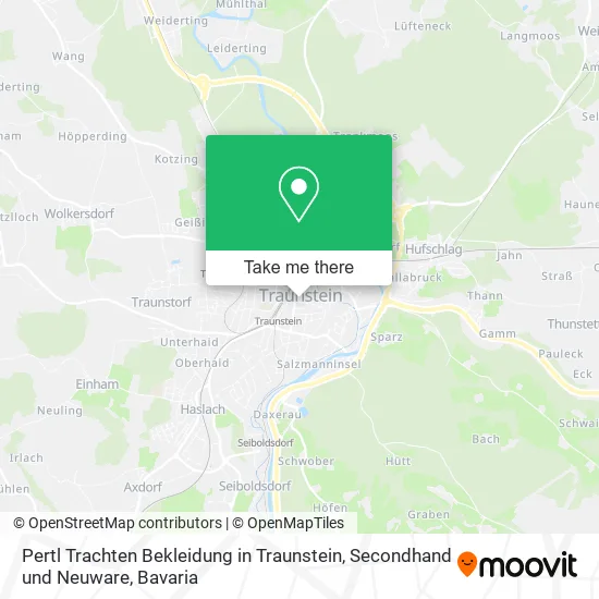 Карта Pertl Trachten Bekleidung in Traunstein, Secondhand und Neuware
