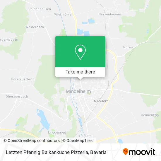Карта Letzten Pfennig Balkanküche Pizzeria