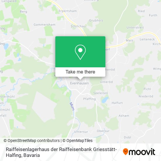 Raiffeisenlagerhaus der Raiffeisenbank Griesstätt-Halfing map