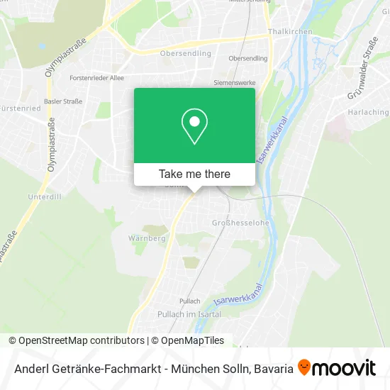 Карта Anderl Getränke-Fachmarkt - München Solln