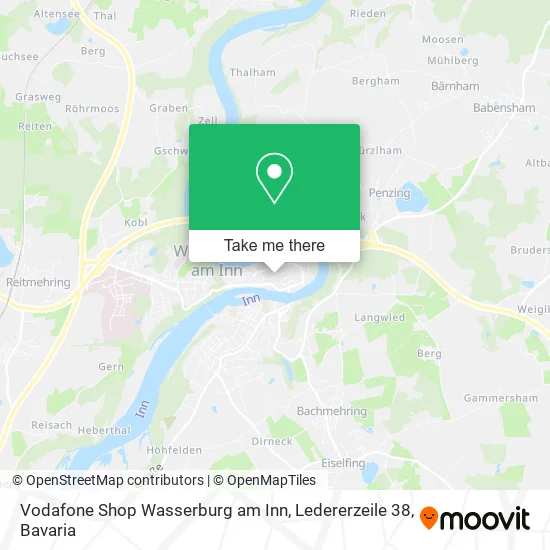 Карта Vodafone Shop Wasserburg am Inn, Ledererzeile 38