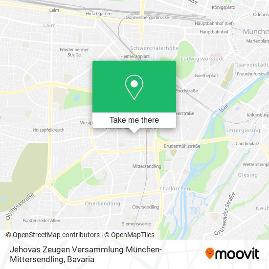 Jehovas Zeugen Versammlung München-Mittersendling map