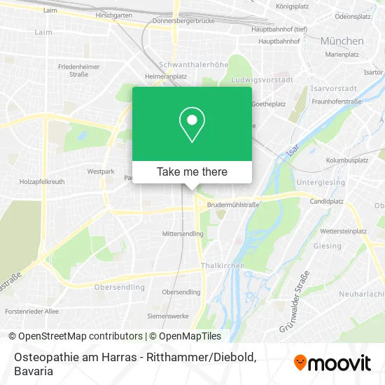 Карта Osteopathie am Harras - Ritthammer / Diebold