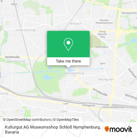 Карта Kulturgut AG Museumsshop Schloß Nymphenburg