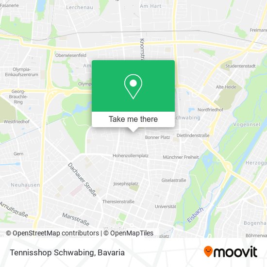 Tennisshop Schwabing map