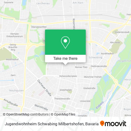 Jugendwohnheim Schwabing Milbertshofen map