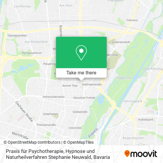 Карта Praxis für Psychotherapie, Hypnose und Naturheilverfahren Stephanie Neuwald
