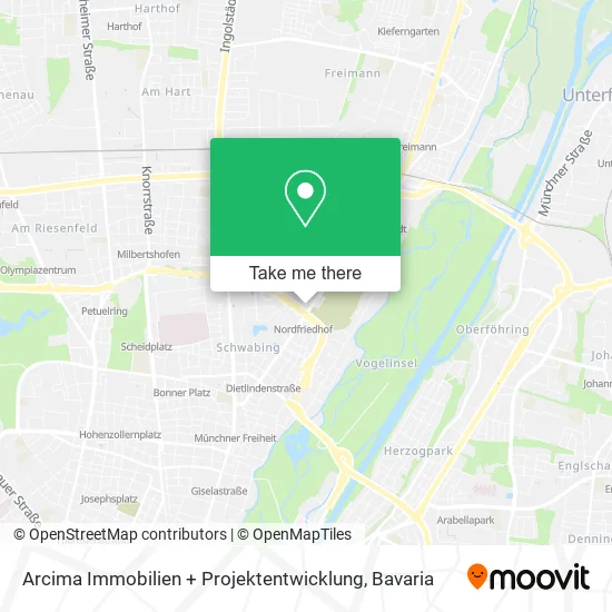 Карта Arcima Immobilien + Projektentwicklung