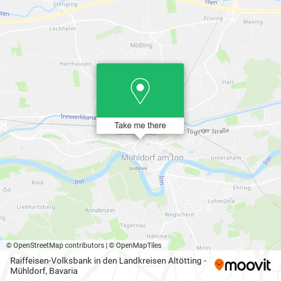 Карта Raiffeisen-Volksbank in den Landkreisen Altötting - Mühldorf