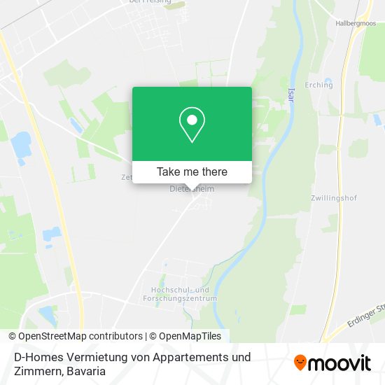 D-Homes Vermietung von Appartements und Zimmern map