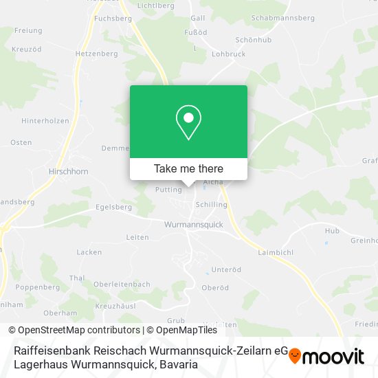 Raiffeisenbank Reischach Wurmannsquick-Zeilarn eG Lagerhaus Wurmannsquick map