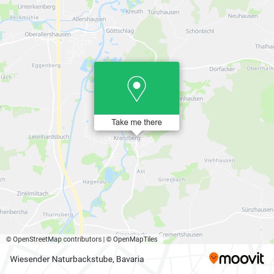 Wiesender Naturbackstube map