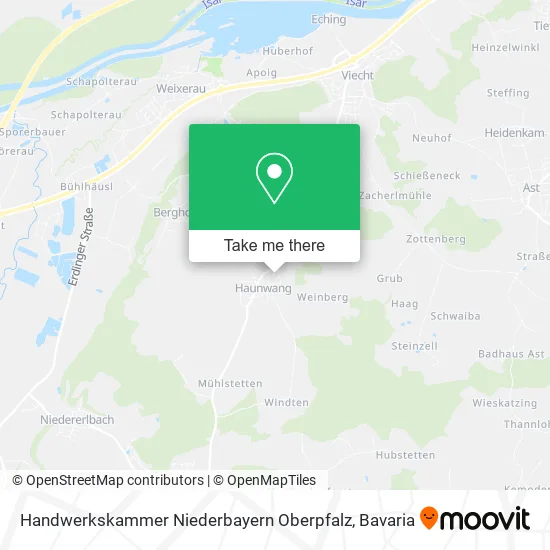 Карта Handwerkskammer Niederbayern Oberpfalz