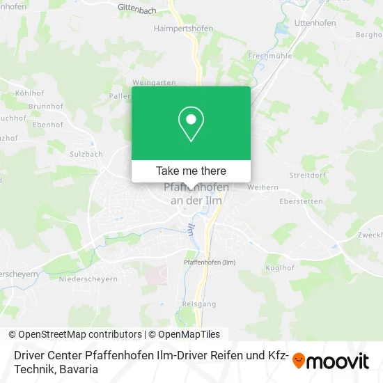 Карта Driver Center Pfaffenhofen Ilm-Driver Reifen und Kfz-Technik