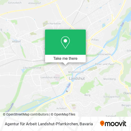 Карта Agentur für Arbeit Landshut-Pfarrkirchen