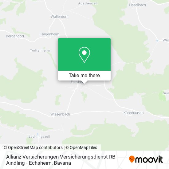 Карта Allianz Versicherungen Versicherungsdienst RB Aindling - Echsheim