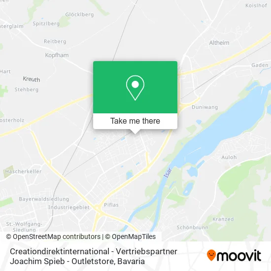 Карта Creationdirektinternational - Vertriebspartner Joachim Spieb - Outletstore